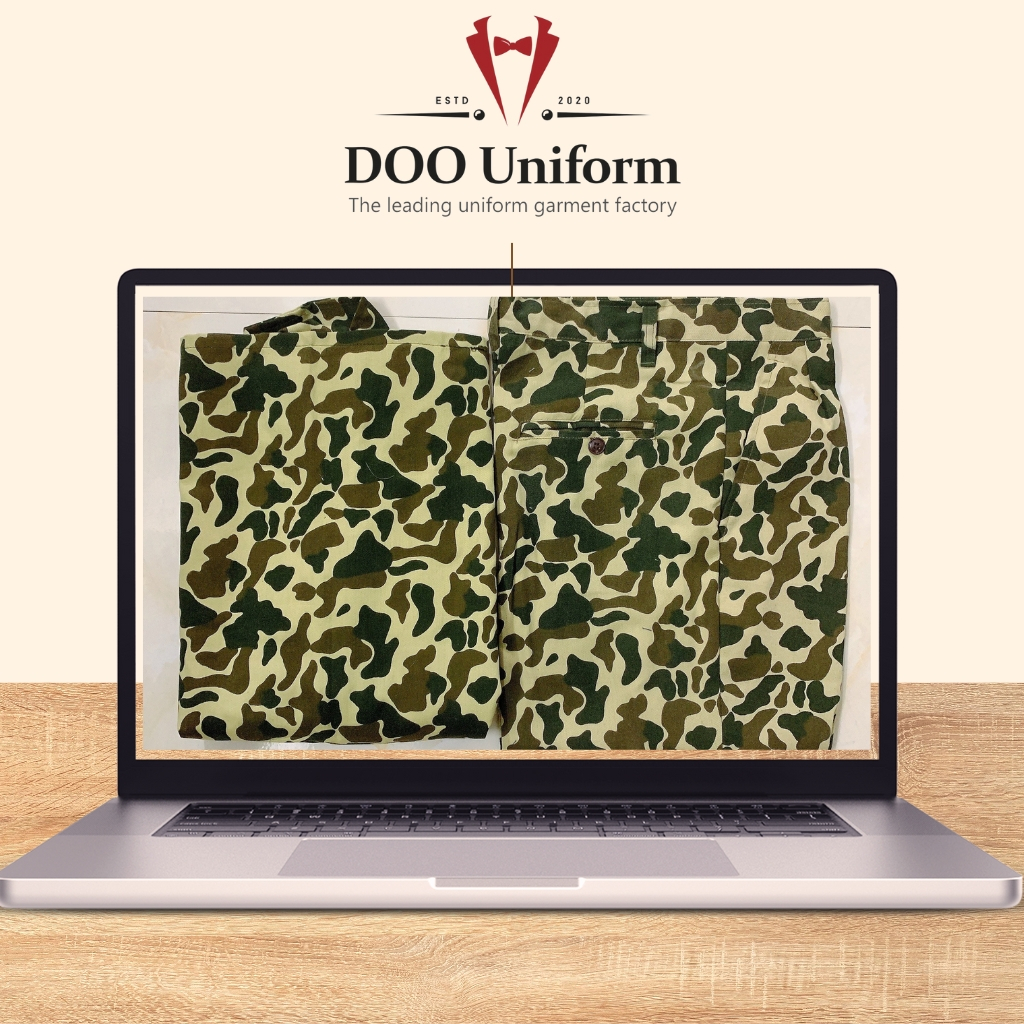 Quần áo bảo hộ lao động vải kaki v21 dày dẹp, bền bỉ, vải cotton thoáng mát, mang thương hiệu Doo uniform