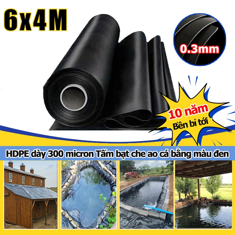 【6m*4m】Bạt lót hồ, bạt lót hồ nuôi tôm cá bằng màng HDPE dày
