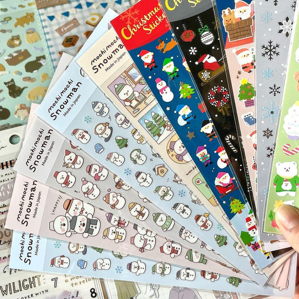 Sticker, hình dán chủ đề giáng sinh, người tuyết chính hãng Nhật Bản Art Therapy