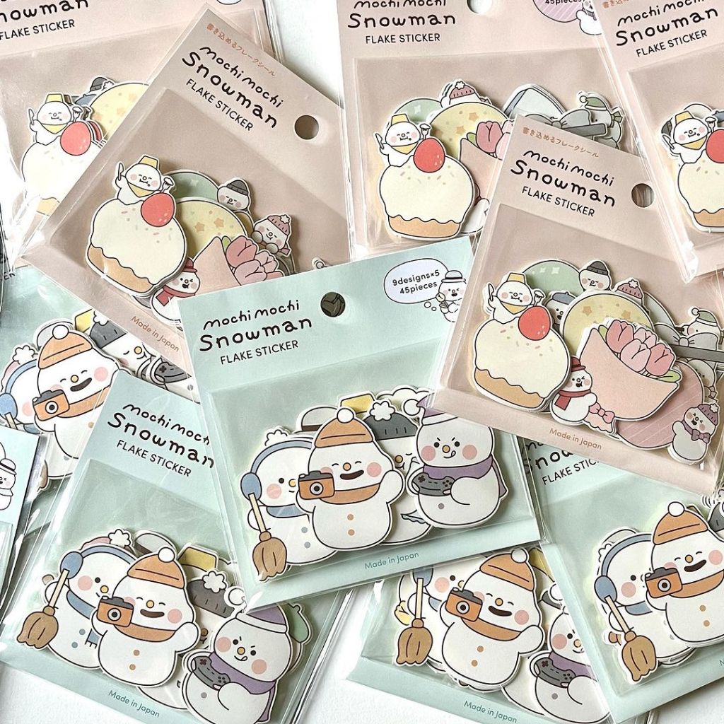 Sticker, hình dán chủ đề giáng sinh, người tuyết chính hãng Nhật Bản Art Therapy