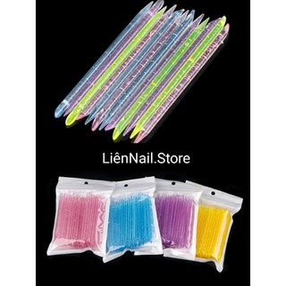 Que đẩy da pha lê làm sạch móng dùng trong nailbox 7,5cm -sét 100 que