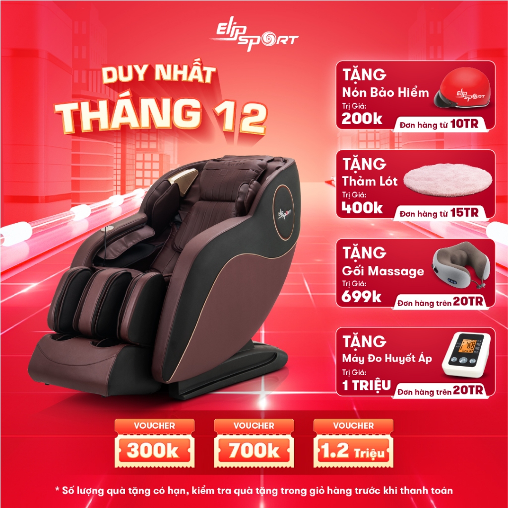 Ghế Massage Toàn Thân ELIP Oval, massage 3D, bấm huyệt gót chân, điều khiển bằng giọng nói