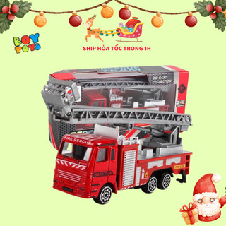 Bộ đồ chơi xe cứu hỏa có cầu thang Rescue Team hợp kim size 14cm để bé vui chơi