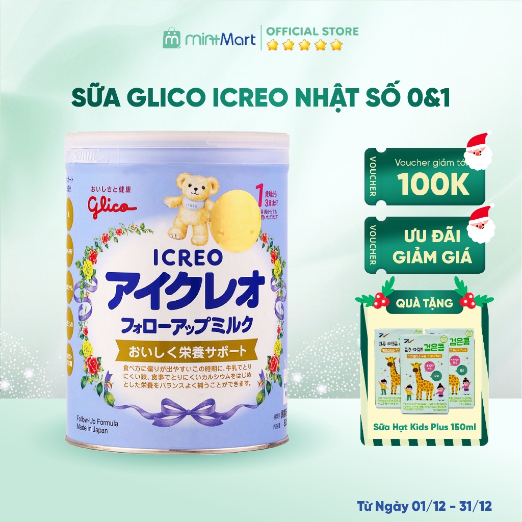Sữa Glico Icreo Nội địa Nhật dạng gói và lon 820gr số 0 & 1