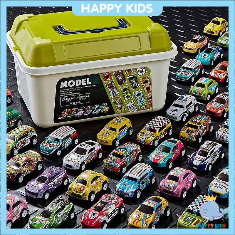 Thùng 30 xe Ô tô đồ chơi HAPPY KIDS kèm hộp đựng đẹp cho bé