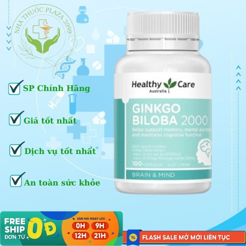 Viên Uống Bổ Não GinkGo Biloba 2000 Healthy Care