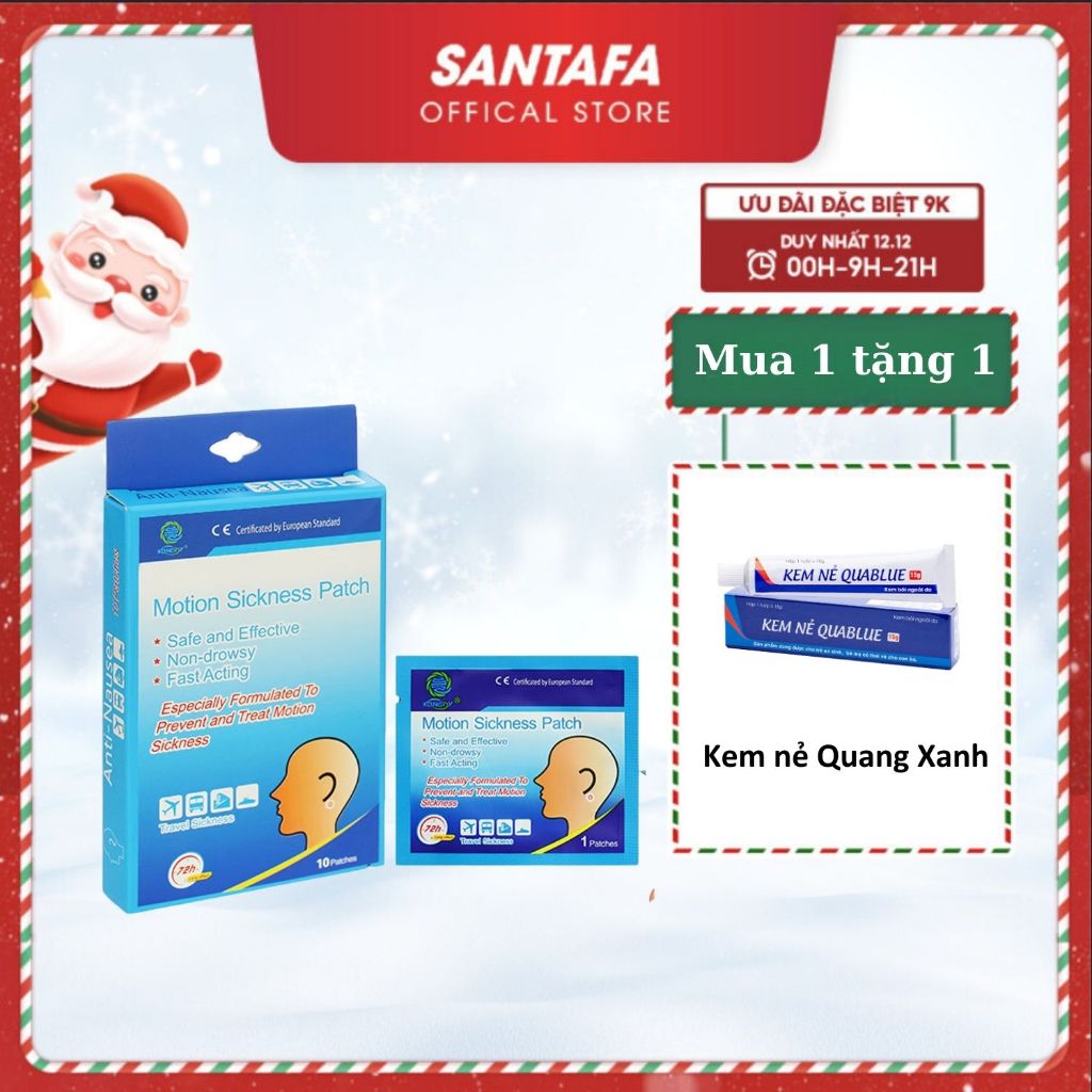 Miếng Dán Chống Say Tàu Xe Fobelife Motion Sickness Patch - Hộp 10 Miếng