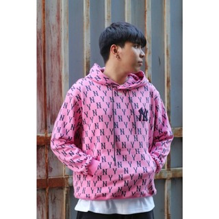 Áo hoodie mlb wadding overfit hoodie new york yankees "pink" - code: 3ahdm0214-50pkd