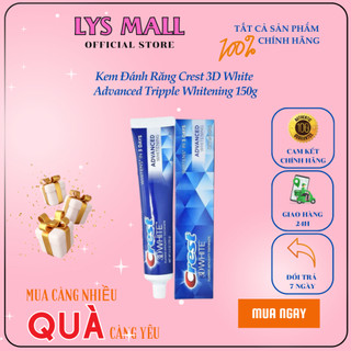 Kem Đánh Răng Crest 3D White Advanced Tripple Whitening 150g