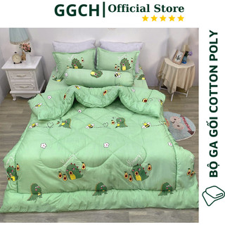 Chăn phao ga gối m4 sét 5 món - 1 chăn bông + 1 ga bo chun + 2 vỏ gối nằm + 1 vỏ gối ôm