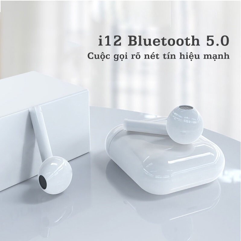 Tai Nghe Không Dây Bluetooth I12 Degoune  Chất Liệu Nhựa Cao Cấp Có Mic Kết Nối Được IOS,Android.