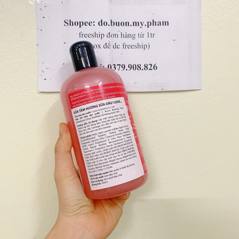 Sữa Tắm Hương Dâu I Love... Bath & Shower Creme Strawberries & Cream 500ml