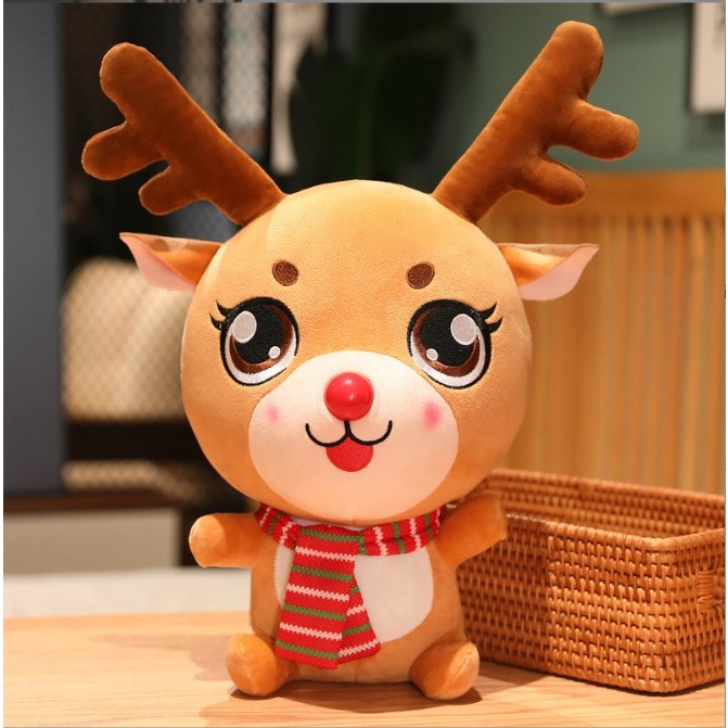 Gấu Bông Tuần Lộc Siêu Xinh Mùa Noel, Co Giãn 4 Chiều Kích Thước 38cm