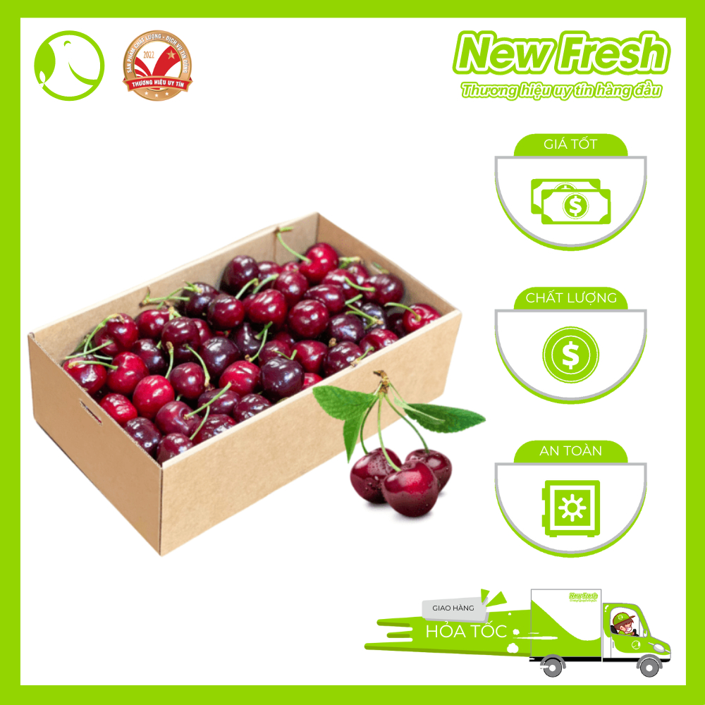 Cherry Úc Wandin Valley đỏ mọng, tươi ngọt, nhiều nước - Hộp 500Gr