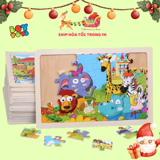 Đồ chơi giáo dục tranh ghép hình Puzzle 24 miếng ghép gỗ phát triển trí tuệ cho bé vừa học vừa chơi