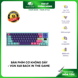 Bàn phím cơ không dây - vgn x68 mini | 68% keyboard| wireless2.4ghz | bluetooth5.0| usb-c| gasket mount| hotswap