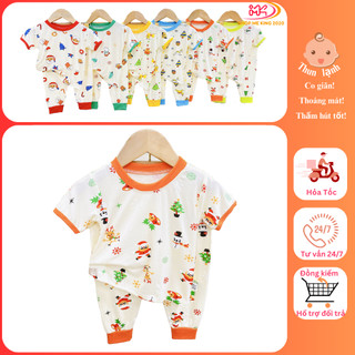 MK459 (6-16KG) Bộ áo cộc tay quần dài in họa tiết chất thun lạnh mỏng mềm, mát cho bé dưới 3 tuổi