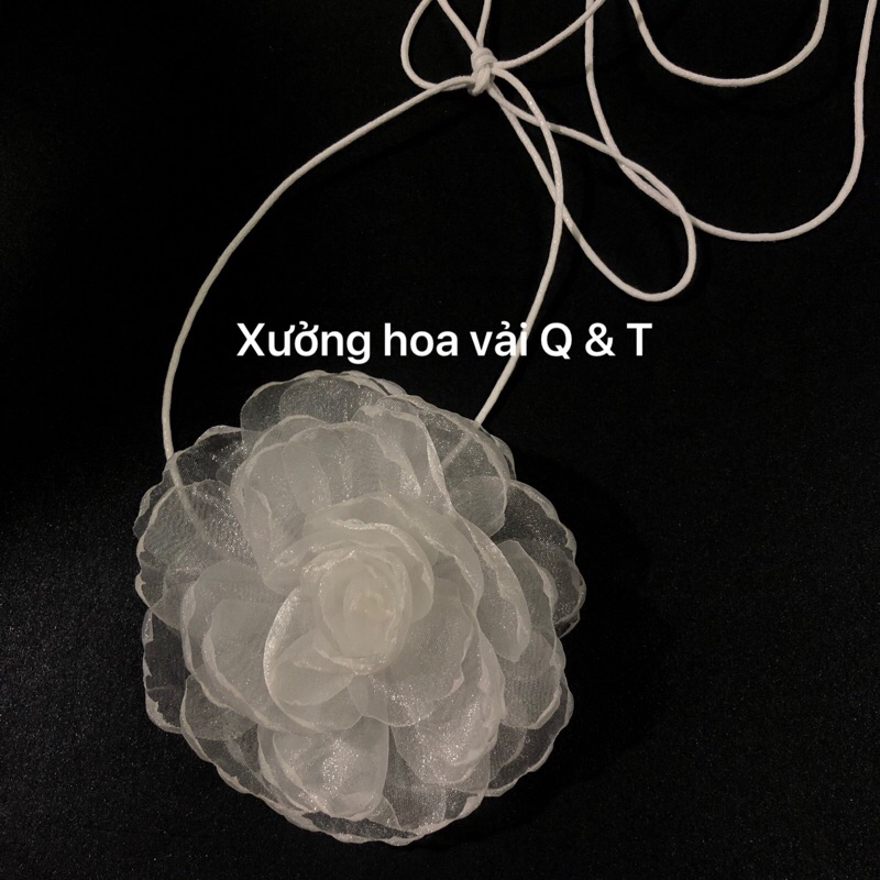 Choker dây chuyền bông voan dịu dàng size L 10 cm