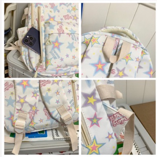 Balo Đi Học Cho Nữ Phối Hoa Tiết Phong Cách Dễ Thương M070