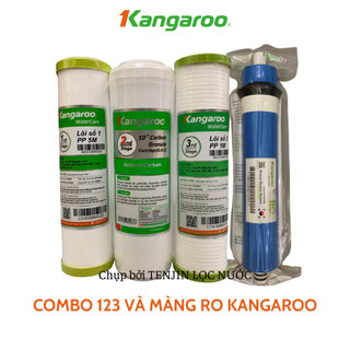 Combo lọc thô 123 và màng ro hàn quốc 50gpd lọc tinh khiết kangaroo dành cho máy lọc nước ro