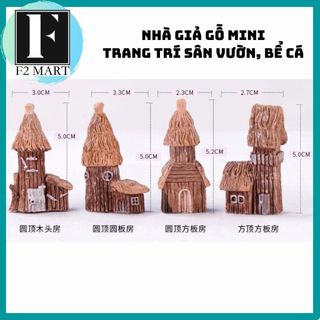 Mô hình nhà giả gỗ, nhà cổ, ngôi nhà tranh - Mô hình mini trang trí sân vườn, bể cá, bể terrarium