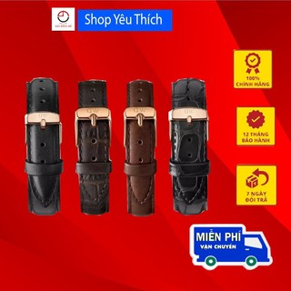 Dây da đồng hồ dw đen sheffield tặng kèm hộp gỗ
