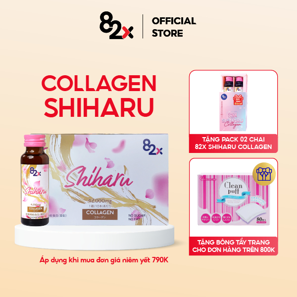 82X Nước uống COLLAGEN SHIHARU làm đẹp da , cấp ẩm đến từ Nhật Bản 50ml/lọ. (1 hộp )