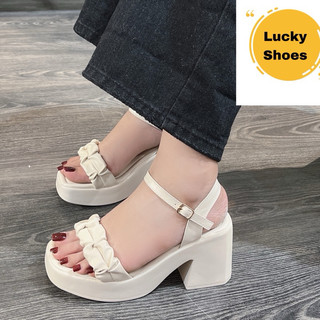 Sandan nữ quai nhún quai mềm cao 7cm 2 màu(S0012)
