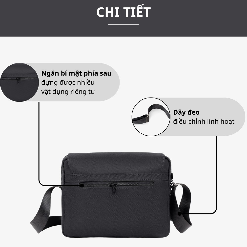 LAZA - Túi đeo chéo nam nữ Zella Bag 590 - Chất liệu canvas trượt nước cao cấp - Thương hiệu LAZA