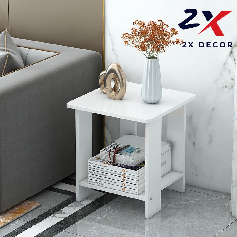 2X Decor - Kệ bàn trà nhỏ 2 tầng bằng gỗ để đầu giường, decor phòng khách  tiện lợi -2X029