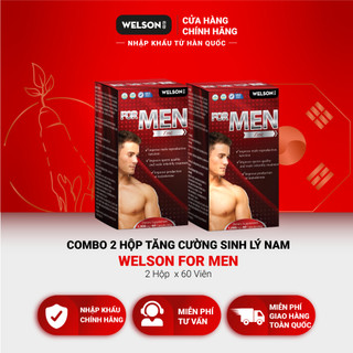 Combo 2 Hộp Viên Uống Tăng Cường Sinh Lý Nam Welson For Men 2 Hộp x 60 viên