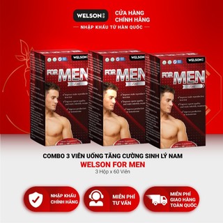 Combo 3 hộp viên uống tăng cường sinh lý nam Welson For Men 3 hộp x 60 viên