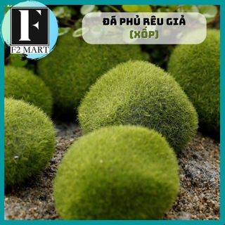Viên đá giả rêu nhiều kích thước trang trí tiểu cảnh, sen đá, sân vườn, terrarium