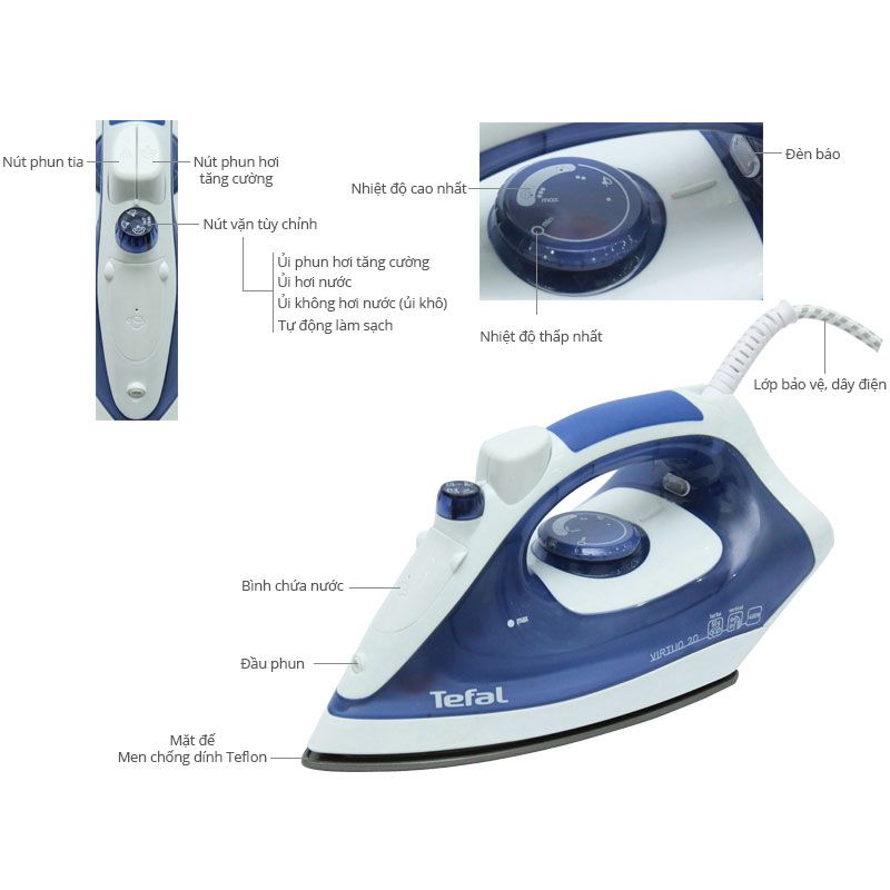 Bàn ủi hơi nước Tefal FV1320E0/ FV1320 - Sản xuất Indonesia