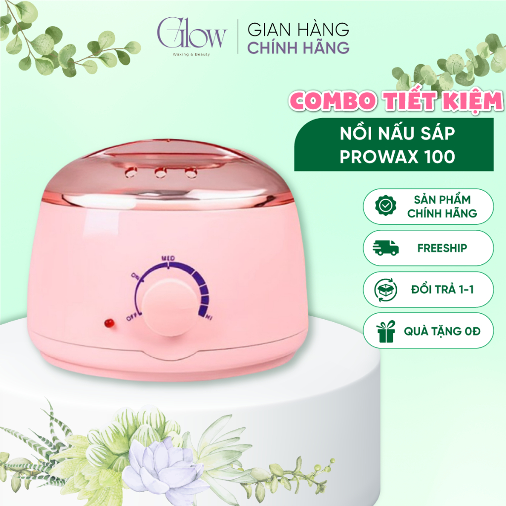 Nồi Nấu Sáp Wax Lông ProWax 100 GLOWWAXING Chống Dính Cao Cấp Mẫu Mới Nấu Sáp Wax Lông Tan Sáp Nhanh - 8582