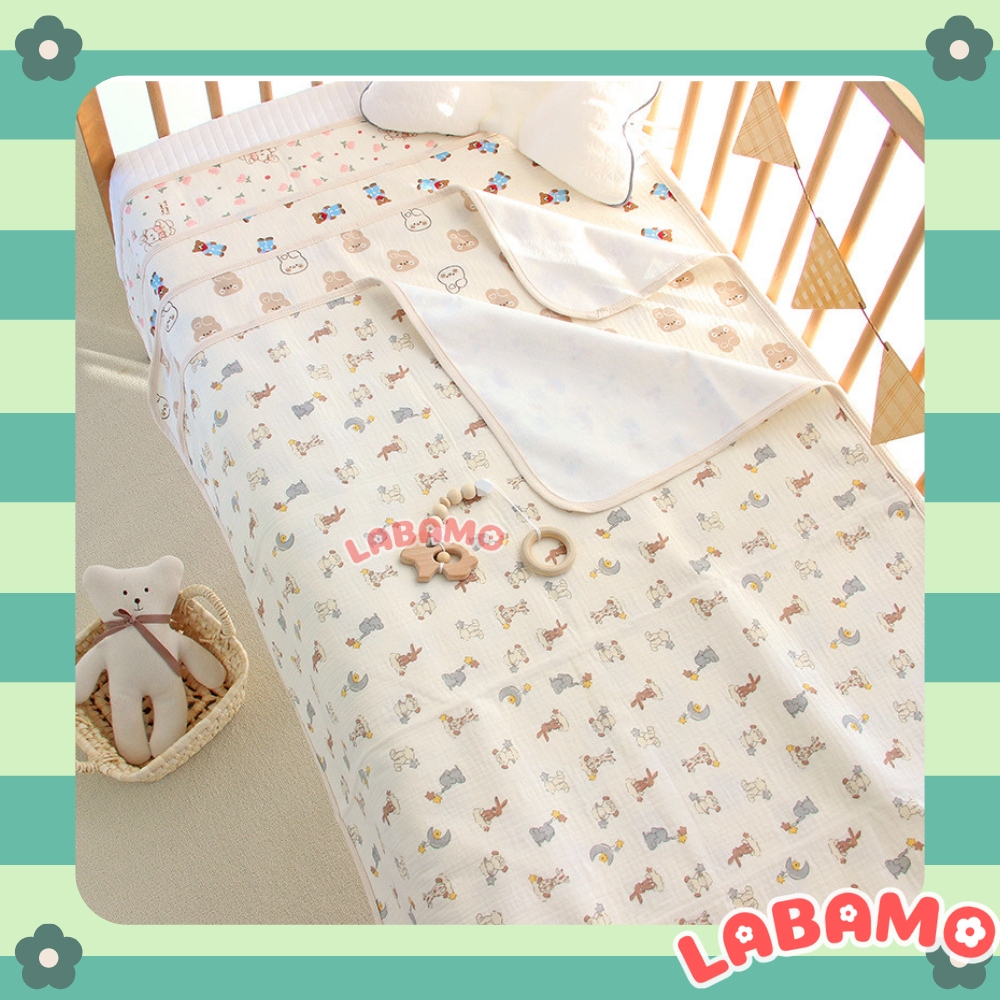Tấm thảm lót chống thấm cho bé sơ sinh, tấm lót ga giường cũi cho bé 50x70cm
