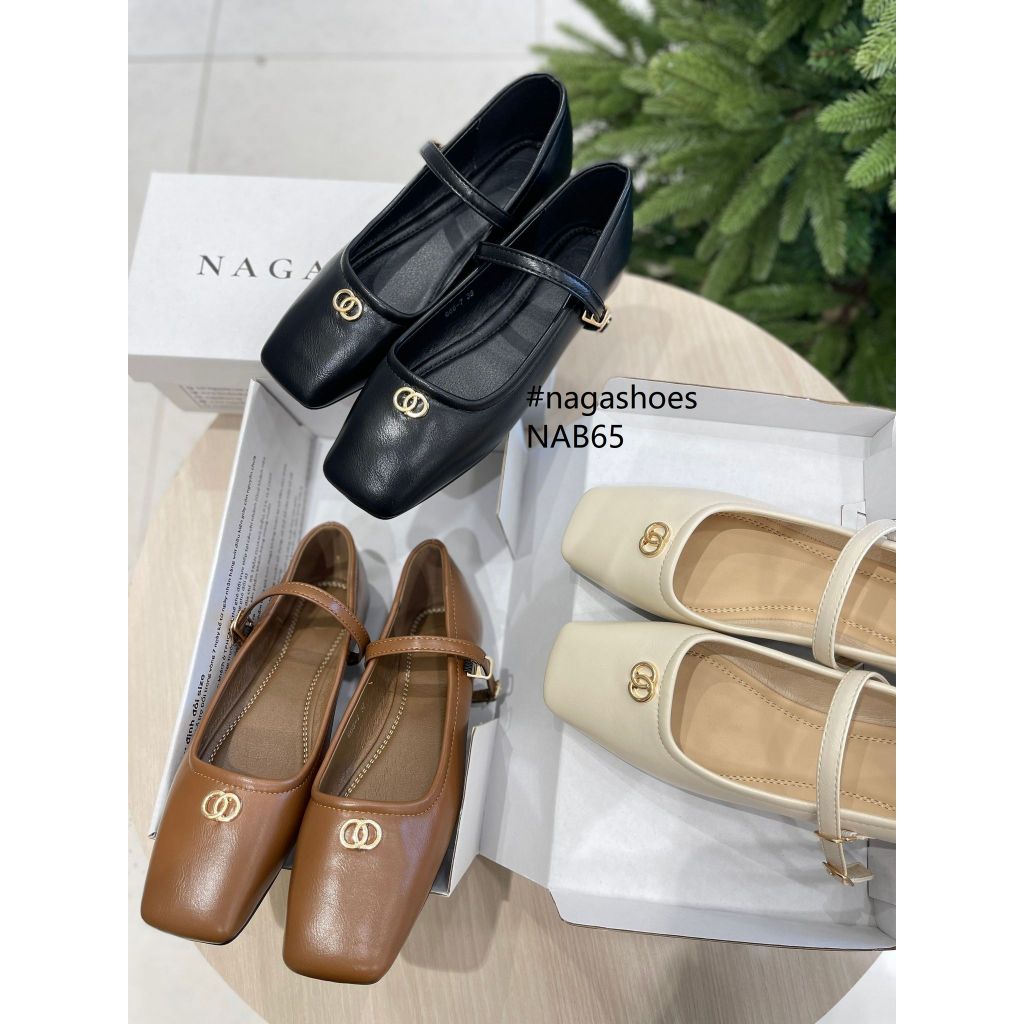 BÚP BÊ NAGASHOES MŨI VUÔNG ĐẾ BỆT KHOEN TRÒN NHỎ 1P NAB65