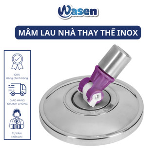 Mâm lau nhà thay thế inox nhập khẩu cao cấp Wasen - Dành cho cây inox lớn 22mm - 25mm (Giao màu ngẫu nhiên)