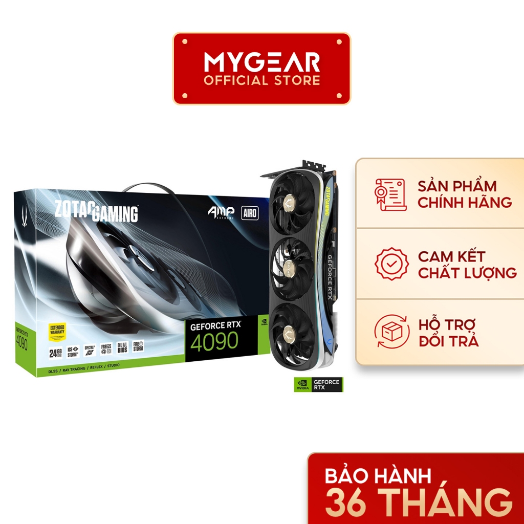 Card màn hình VGA Zotac Gefoce RTX 4090 AMP Extreme AIRO 24G - Hàng chính hãng