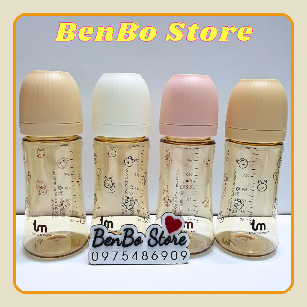 Bình sữa thỏ / Sóc Dot to Dot Tovi and Molly x Hàn Quốc size 180ml/ 280ml
