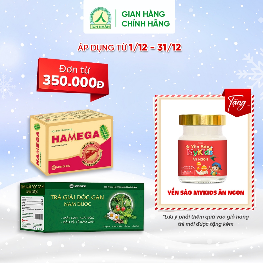 Combo Hamega Và Trà Giải Độc Gan Nam Dược Hỗ Trợ Giải Độc Gan, Mát Gan, Giải Rượu Và Tăng Cường Chức Năng Gan