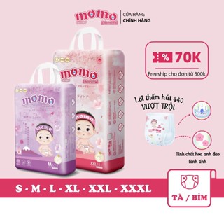 Bỉm Momo Diamond Tã Quần/Dán Hữu Cơ Cao Cấp S64/M62/M60/L54/XL50/XXL48/XXXL46