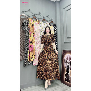 Đầm dáng dài tay ngắn, thiết kế form chuẩn, đầm dự tiệc chất lụa Mango Mã 165 Angel Thúy House