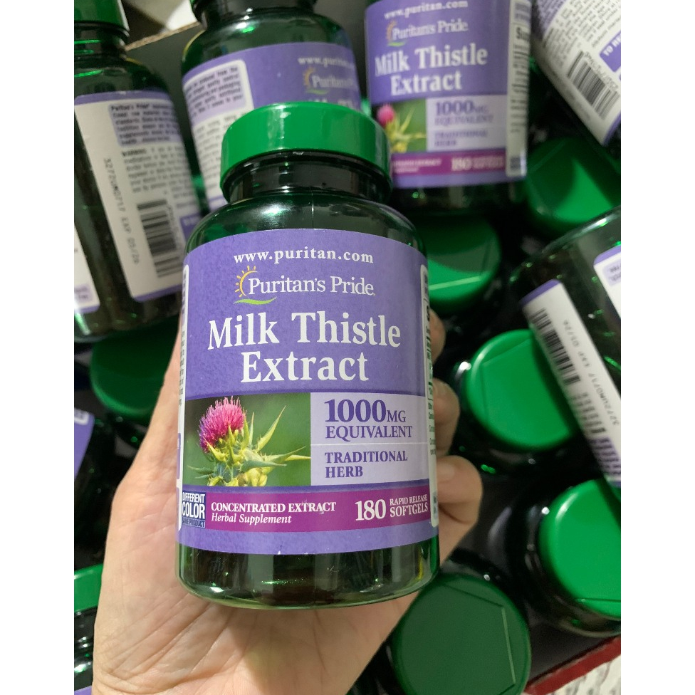 Viên uống bổ gan Milk Thistle 1000mg Puritan Pride 180 viên của Mỹ