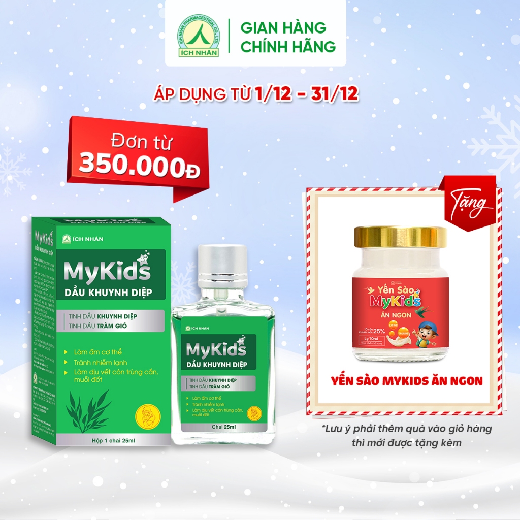 Dầu tràm khuynh diệp My Kids 25ml giúp phòng cảm lạnh, làm ấm cơ thể, an toàn cho trẻ sơ sinh và phụ nữ mang thai