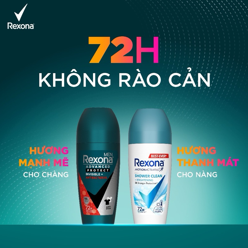 Lăn Khử Mùi Rexona Khô Thoáng Tối Ưu 45ml