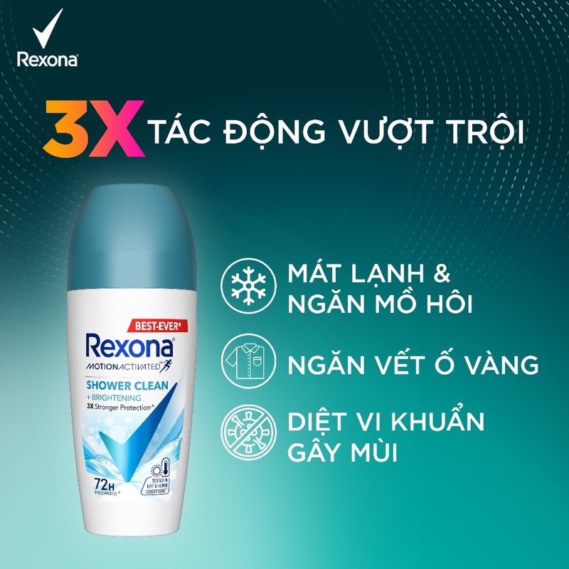 Lăn Khử Mùi Rexona Khô Thoáng Tối Ưu 45ml