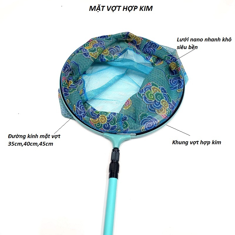 Vợt Cá Carbon Câu Đài Vành Tròn Có Vợt Cá Rút Gọn Có Cán + Vành