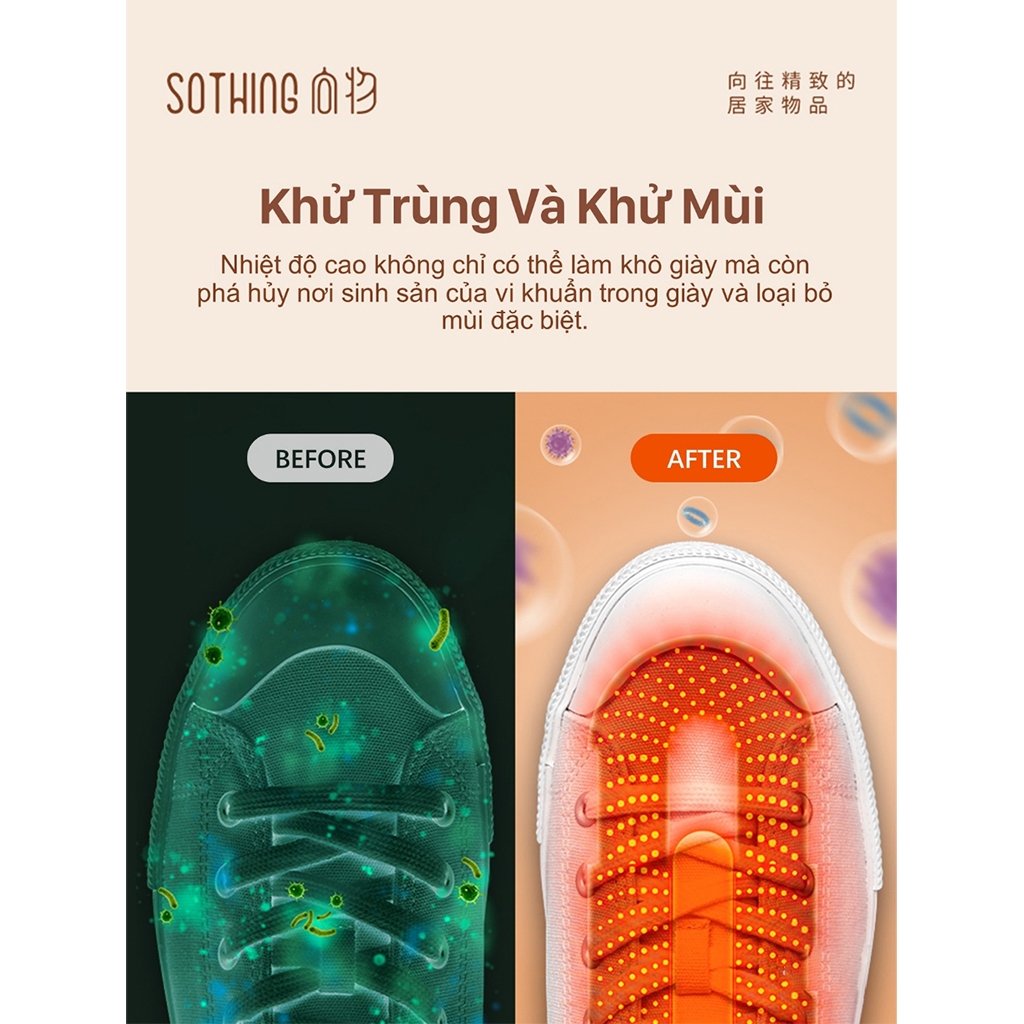 Máy Sấy Giày Xiaomi Sothing DSHJ-S-2111 Sấy Khô Giày Dép, Khử Mùi Hiệu Quả, Không Gây Ố Vàng, Kéo Dài Thanh Sấy