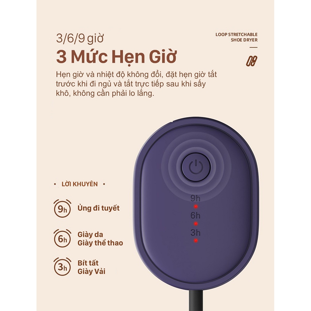 Máy Sấy Giày Xiaomi Sothing DSHJ-S-2111 Sấy Khô Giày Dép, Khử Mùi Hiệu Quả, Không Gây Ố Vàng, Kéo Dài Thanh Sấy